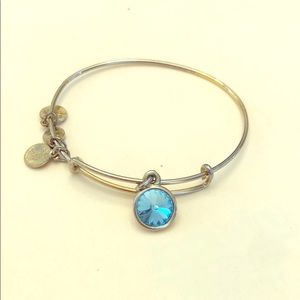 Alex and Ani Aquamarine birthstone bangle